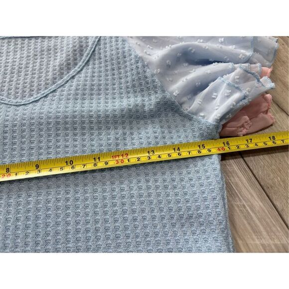 SHEIN pink and blue waffle blouse bundle size S - Picture 12 of 12